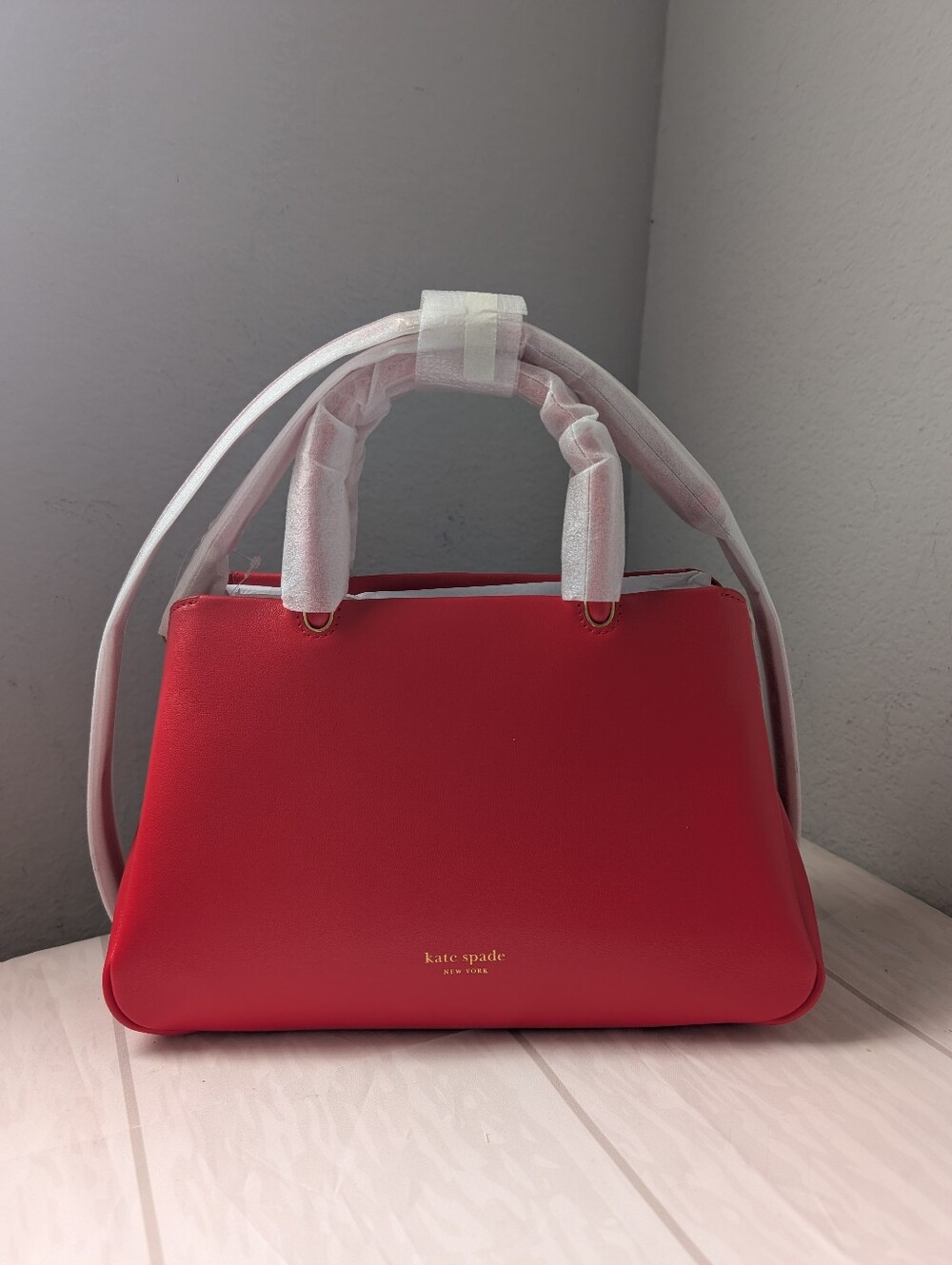 NWT KATE SPADE KF834 GRACE SMOOTH LEATHER SATCHEL CROSSBODY IN FLAME SCARLET